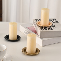 Support de bougie conique en métal avec plateau anti-goutte et anneau de maintien pour bougie, idéal pour mariage, table à manger, centre de table domestique