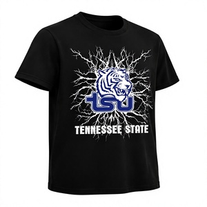 Camiseta Gráfica Personalizada al por Mayor Estilo Tennessee State – Camiseta de Algodón Negra Estampada de Manga Corta Inspirada en la Universidad - Product Image 3