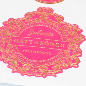 Premiums Custom Pink Velvet <b>Sticker</b> Labels Adhesive Packaging <b>Sticker</b> for Candle Jars Champagne Gold Foil Private Logo <b>Sticker</b> - Product Image 4
