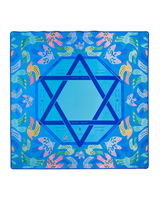 Tapis de jeu de mahjong américain antidérapant avec motif Étoile de David bleue et Colombe de la Paix, avec dos en caoutchouc