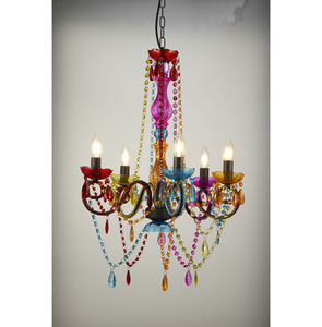Lanterne suspendue en mosaïque turque, lampe décorative, chandelier en acrylique multicolore de style marocain, porte-bougie - Product Image 1