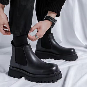 Scarpe <span class=keywords><strong>da</strong></span> <span class=keywords><strong>Uomo</strong></span> con Plateau Alto, Stivaletti Casual <span class=keywords><strong>Chelsea</strong></span> con Rialzo, Stivali Invernali <span class=keywords><strong>da</strong></span> <span class=keywords><strong>Uomo</strong></span>, Scarpe Eleganti - Product Image 5