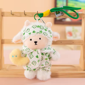 Porte-clés en polaire de la série Little Lamb - Styles variés, petits porte-clés en polaire d'agneau, accessoires pour sacs, cadeaux de fêtes - Product Image 4