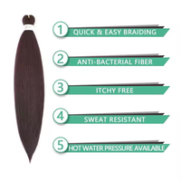 Cheveux synthétiques pré-étirés pour tresses en gros, meilleur prix, antibactériens, faciles à tresser
