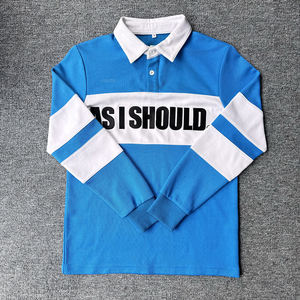 カスタム 高品質 エコフレンドリー コットン 刺繍ワッペン ラグビージャージ 通気性 長袖 トレーニング用 スポーツポロシャツ - Product Image 2