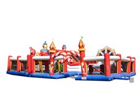 Ciudad de Diversión Inflable Gigante con Temática de Circo, Castillo Inflable Grande de PVC para Niños, Alquiler para Fiestas al Aire Libre