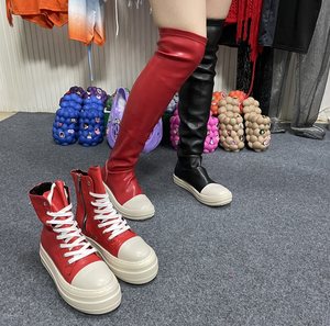 Bottes Cuissardes Plates Automne Hiver, Tube Mi-Long, Plateforme à Semelle Épaisse, Bottes Hautes <span class=keywords><strong>Femme</strong></span>, Chaussures <span class=keywords><strong>Femme</strong></span> 2022 - Product Image 3