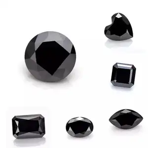 SICGEM VVS工厂价格宽松实验室生长的黑色硅石钻石人造合成宝石最佳价值