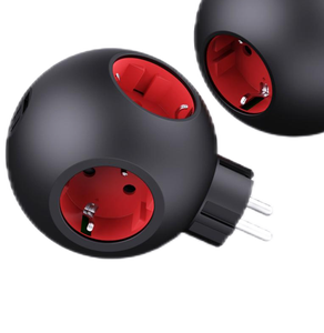 ปลั๊กไฟแบบพกพา Ball Socket ดีไซน์ใหม่ พร้อม PD 25W ชาร์จ USB ได้ 3 ช่อง AC 1 ช่อง USB 2 ช่อง TYPE-C มาตรฐาน EU สำหรับใช้ในสำนักงาน - Product Image 3