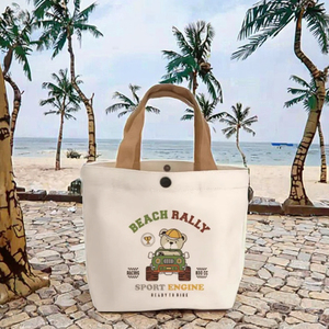 Superevan Custom Logo Eco Friendly Cloth Calico Bag Cotton Canvas <b>Shopping</b> Reusable <b>Small</b> Handbag Button Closure for Children - Product Image 3