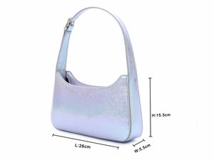 กระเป๋าสะพายไหล่หนัง PU แบบมีสไตล์กระเป๋าสะพายไหล่สำหรับผู้หญิงกระเป๋าสะพายไหล่ทำจากหนังสีรุ้งที่ไม่เหมือนใครสำหรับผู้หญิง - Product Image 6