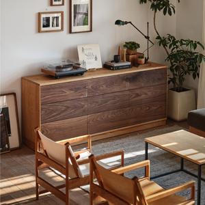 Gabinete de Madera Sólida de Nueve Cajones Serie Premium con Acabado en Cerezo y Nogal Negro, Hecho en Zhejiang - Product Image 5