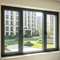 Ventana Abatible con Marco de Aluminio y Vidrio de Seguridad Resistente a Impactos, Sellado a Prueba de Viento para Edificios Residenciales de Planta Baja
