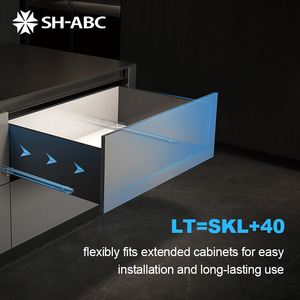 Correderas de Cajón Modernas de Acero Resistentes, Ocultas, Telescópicas, para Cocina y Dormitorio, Paneles de 18 mm, <span class=keywords><strong>Cierre</strong></span> <span class=keywords><strong>Suave</strong></span>, Manijas Ocultas, Fáciles de Instalar - Product Image 1