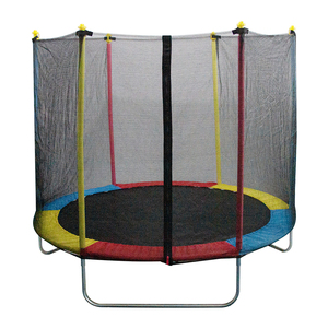 Fabricante profesional de trampolín para interiores, trampolín redondo colorido barato para niños, cama elástica para niños con red de seguridad - Product Image 2