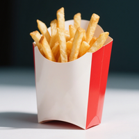 Boîtes en papier écologiques haut de gamme personnalisées pour frites, hamburgers et poulet, avec carton ivoire pour l'emballage de la restauration rapide