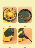 Popular dibujos animados mini portátil USB carga pequeño ventilador estudiantes niños Oficina escritorio pequeño ventilador eléctrico regalo