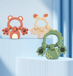 Juguetes de Silicona Suave de Grado Alimenticio para Bebés, para Aliviar las Encías Doloridas, Pulsera de Dentición con Forma de Oso, Conejo y Dinosaurio para Recién Nacidos - Product Image 6