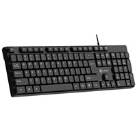 Clavier et souris ergonomiques filaires portables et silencieux à 104 touches pour ordinateur portable ou tablette