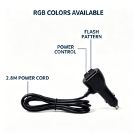 Barre lumineuse d'avertissement LED 54W à ventouse pour pare-brise avant et arrière, boîtier en aluminium, RVB multicolore changeant, clignotante, pour camion