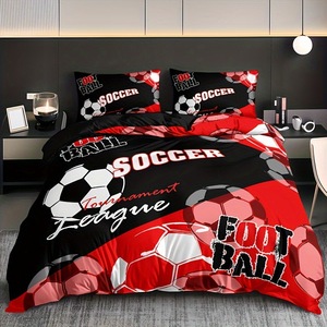 Wholesale Eco-Friendly 3D Printed <strong>Football</strong> Soccer king Size 100% Polyester Home &amp; Hotel Use Bed Sheet <strong>Duvet</strong> <strong>Cover</strong> Set - Product Image 1