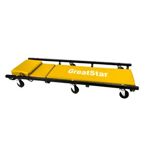 Hot Koop Hoge Kwaliteit 40 "(1015Mm) staal Duurzaam Rail Creeper Auto Met Gewatteerde Bench Head Rest En 6 Roterende Wielen