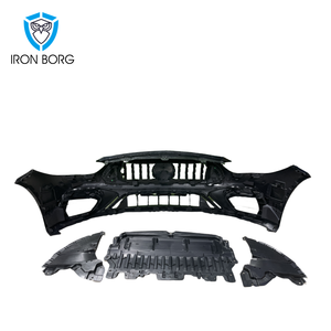 Paraurti anteriore con griglia per <span class=keywords><strong>Mercedes</strong></span> <span class=keywords><strong>classe</strong></span> <span class=keywords><strong>C</strong></span> W206 S206 C63 AMG Grill maglia GT stile Kit 1:1 corpo largo per l'aggiornamento o la sostituzione - Product Image 6