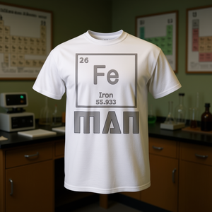Camiseta con tabla periódica, elemento Fe, hierro, ciencia, matemáticas, camiseta para hombre - Product Image 3