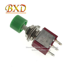 Interruptor de botón PS-102 PS-202, botón redondo de reinicio automático con capo de montar pequeño rojo, interruptor de palanca de 3/6 pines - Product Image 3