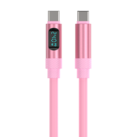 Nouveau Câble USB-C vers USB-C 240W en Silicone Flexible avec Affichage Numérique, Charge Rapide PD 3.0, pour iPhone et Galaxy (OEM)