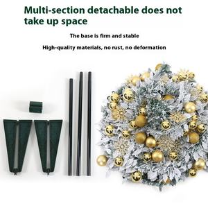 Hete Verkoop 1.5/1.8/2.1 Telescopische Opvouwbare Lichtgevende Flocking Pagode Vormige Fabriek Direct Van Grensoverschrijdende Kerstboom - Product Image 4