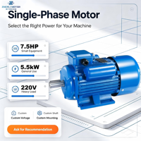 Moteur asynchrone monophasé à condensateur en fonte, 5,5 kW, 7,5 CV, 4 pôles, à charge variable et fonctionnement régulier, 220 V, 50/60 Hz