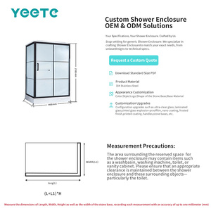 Mampara de Ducha Pivotante YEETE en Níquel Cepillado, Vidrio Templado de 8mm, Suministros para Baños al por Mayor, Crecimiento del Comercio Electrónico, <span class=keywords><strong>Catálogo</strong></span> de Alta Rentabilidad B2B - Product Image 3