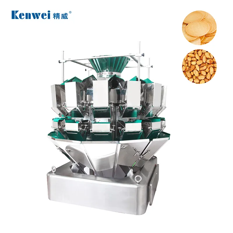 Automatic 10 head break-proof multihead weigher weighing and packing machine for biscuit potato chips