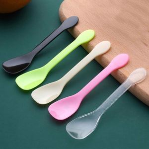 TOPEAK Small Disposable Colorful Plastic Spoon For Ice Cream Pudding Dessert Kitchen