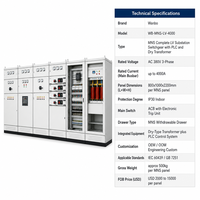 Wanbo-531 MNS LV Switchgear Solution complète de poste de transformation ACB PLC Transformateur sec Appareillage haute tension OEM Chine