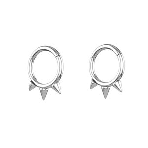 Wholesale Children's G23 Astm F136 Titanium 3-Spike Hinged <strong>Ball</strong> Hoop <strong>Nose</strong> <strong>Rings</strong> Cartilage Piercing Jewelry Septum Clicker <strong>Ring</strong> - Product Image 2