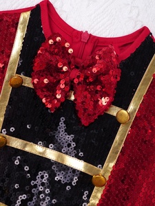<b>Red</b> Kids Girls Ringmaster Costume Sequin Circus Dress with Mini <b>Top</b> <b>Hat</b> for Stage Performance Carnival Cosplay Custom - Product Image 3