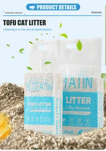 Approvisionnement d'usine prix de gros agglutination rapide prix le moins cher grande qualité kitty bande tofu litière pour chat
