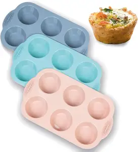 Vendita calda BPA gratis per uso alimentare in Silicone 6 tazze antiaderente stampo per Cupcake per torte make Choice Muffins Pan Cupcakes brownie