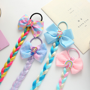Fascia per <span class=keywords><strong>capelli</strong></span> per bambine con trecce, elastico a coda di cavallo intrecciato, fiocco, unicorno, sirena, conchiglia, principessa, <span class=keywords><strong>extension</strong></span> per <span class=keywords><strong>capelli</strong></span> - Product Image 6