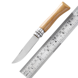 Couteau de survie pliable pour le camping en plein air, lame en acier inoxydable OEM, manche en bois de hêtre, qualité industrielle, vente chaude - Product Image 5