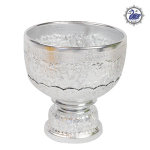 Utensilios Tradicionales Tailandeses para Servir, Pedestal para Tazón, Varios Tamaños, Material de Aluminio Plateado, Tazón y Soporte para Recuerdo de Tailandia - Product Image 4