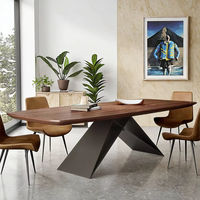 Ensemble de table à manger extensible en bois massif de style nordique, rectangulaire, en noyer, pour 8 personnes, mobilier de salle à manger d'hôtel, bar à domicile, cuisine