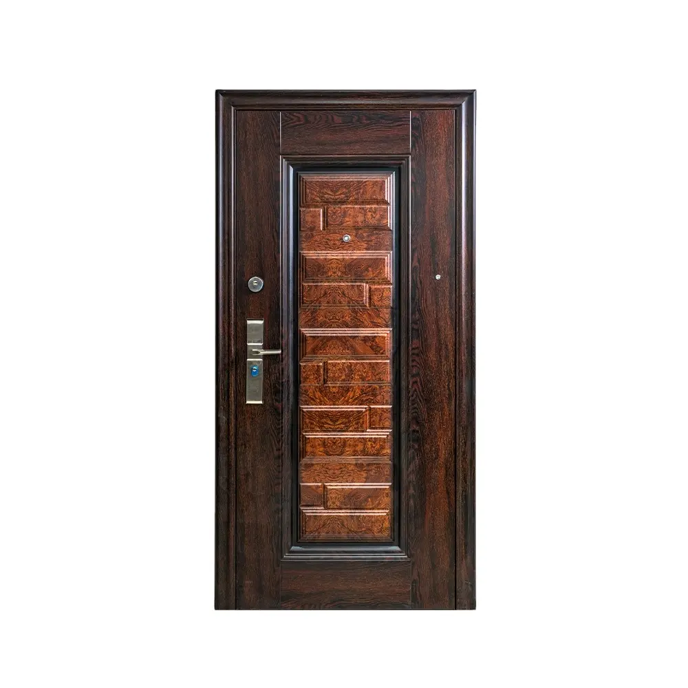正面玄関ドアとスチール製玄関ドア金属製の安全ドアデザインPuerta de entrada de acero
