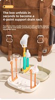 Ensemble de 6 brosses à biberons PP avec conteneur de rangement portable pour accessoires de nettoyage de biberons et bouteilles d'eau pour bébés