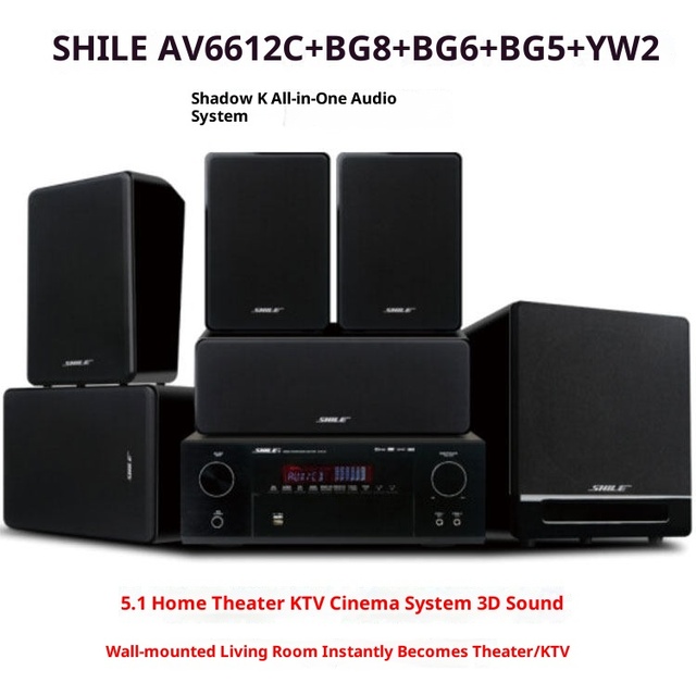 SHILE BG-5 BG8 YW2 AV6612C Living Room TV Wall Mount Speaker System Professional 5.1 High-Definition Home Theater Audio Package