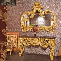 Table console en bois massif de style royal européen, nouveau style classique, couloir, salon, armoire murale, tables basses