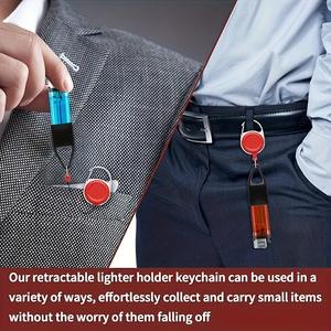 Porte-clés briquet rétractable multicolore en métal au design classique pour cigarettes et voyages - Product Image 5