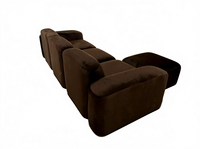 Modernes Braunes Modulares Ecksofa-Set Quadratisch Gepolstert Samt Massivholzrahmen Ottoman Anpassbar Komfortabel für Apartments
